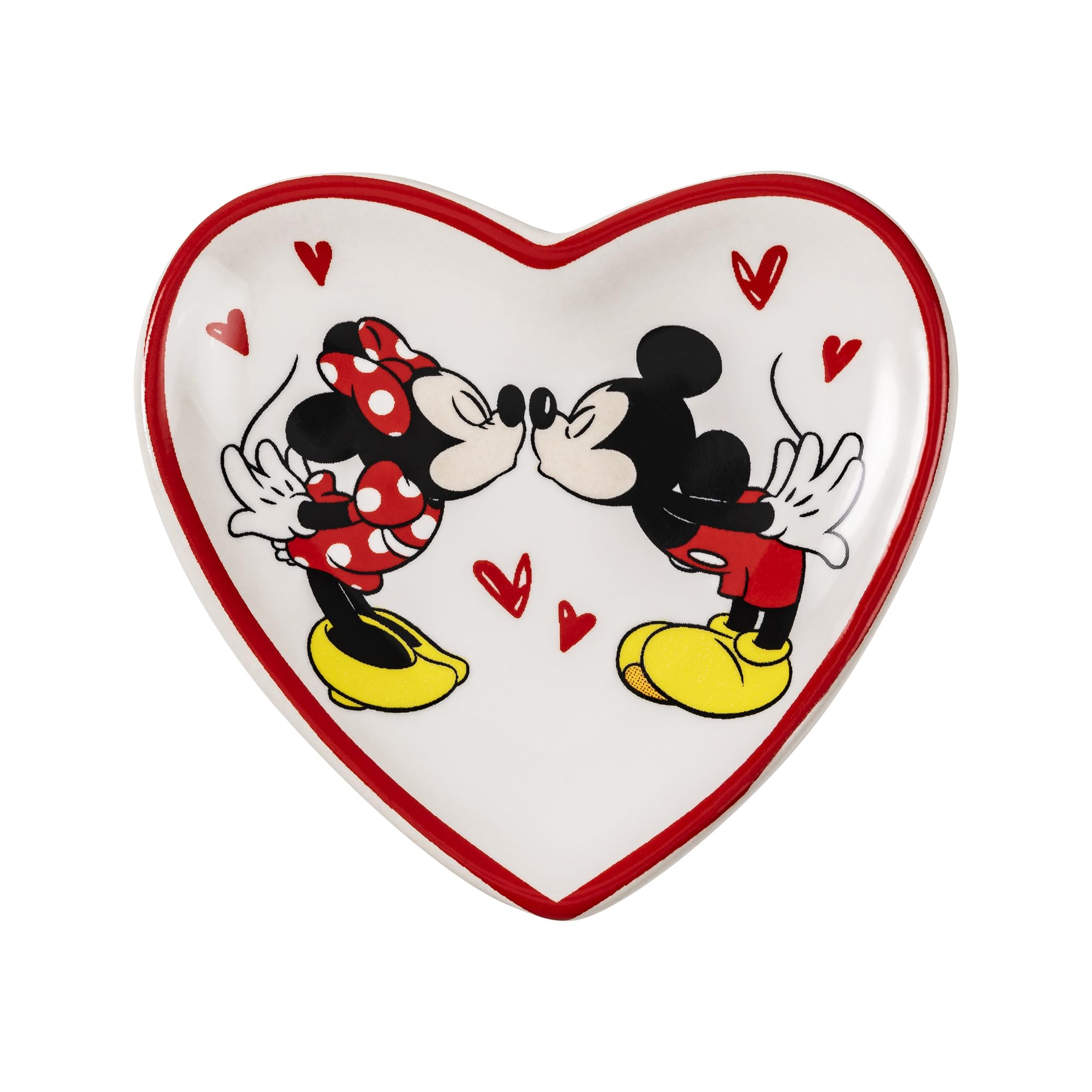 Disney Mickey & Minnie SF00675L.PH - Juego de pendientes y bandeja de abalorios con forma de corazón para niñas, talla única, Latón, No es una piedra preciosa