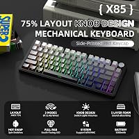 AJAZZ x Attack Shark X85 Mechanikus Gamer Billentyűzet, 75% Vezeték Nélküli, 5 Rétegű Hangtompítás, PBT Billentyűk, RGB, Hot-Swap, PC/Mac 2