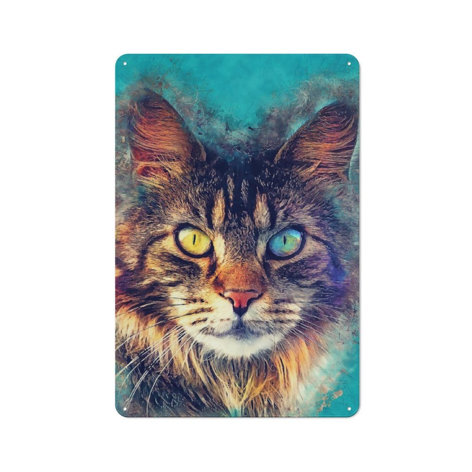 Junmoney Cat Friday Metal Wall Sign 30X20cm Featuring For Living Room Wall, For Decorating Living Rooms And Feature Walls