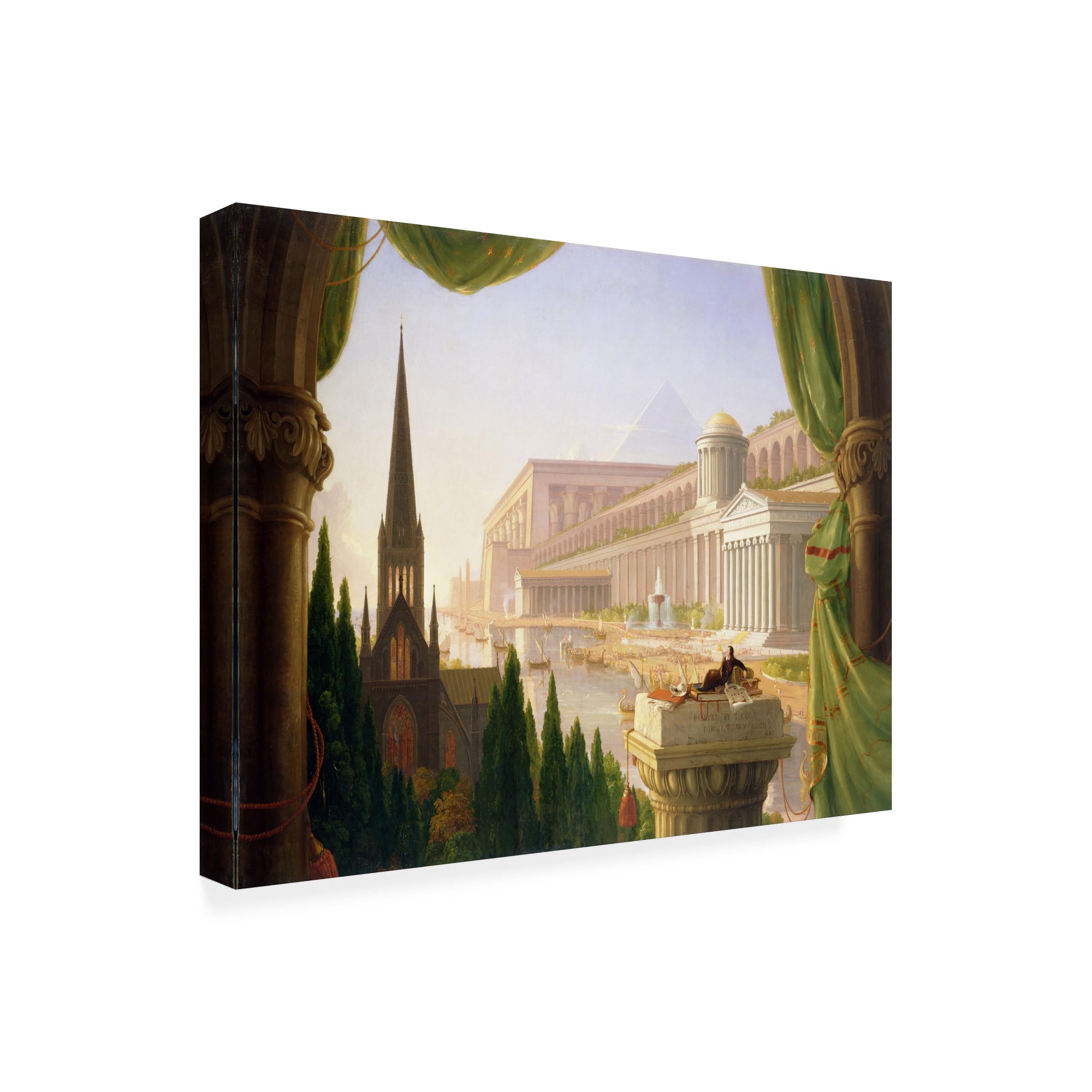 Wrapped Canvas Wall Art - Thomas Cole Architects Dream Wall Art for Living Room Bedroom or Office D