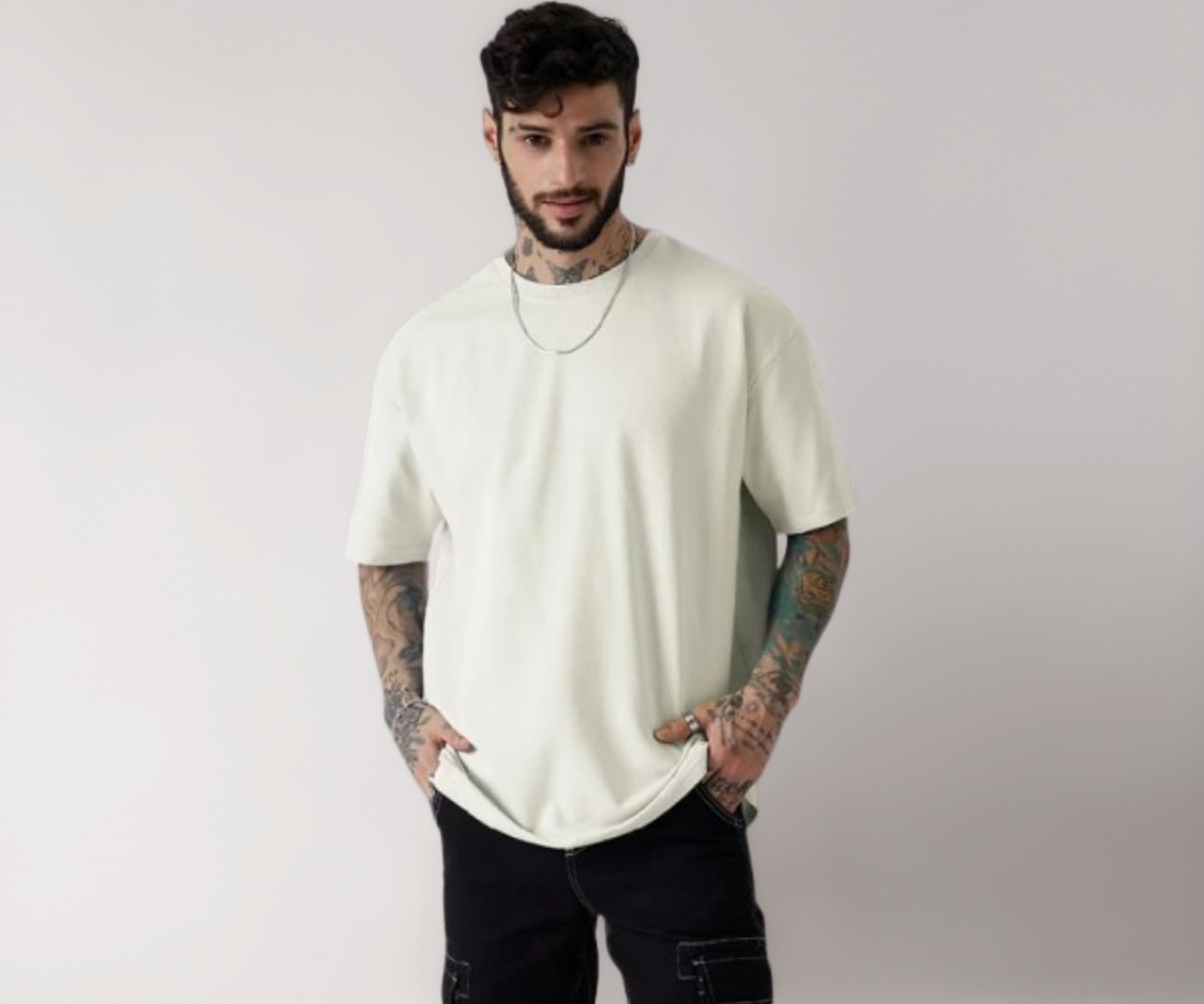 Buy CrazyBee Plain Off White Oversize T-Shirt (in, Alpha, M