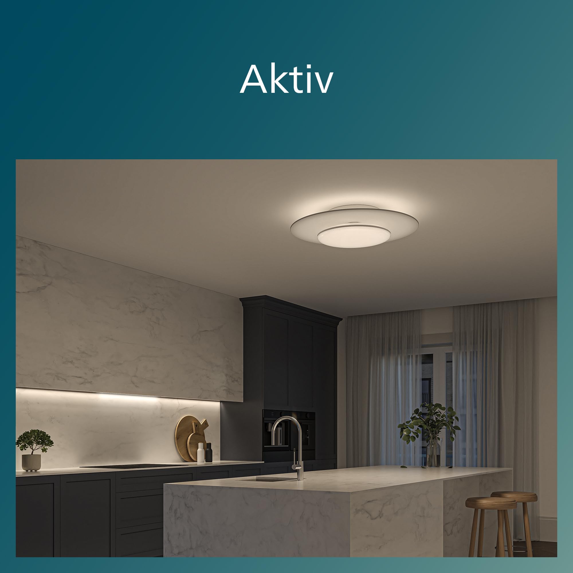 Philips LED SceneSwitch Garnet Deckenleuchte (40 W), LED Leuchte mit drei Dimmstufen und warmweißem Licht, LED Beleuchtung mit EyeComfort, schwarz