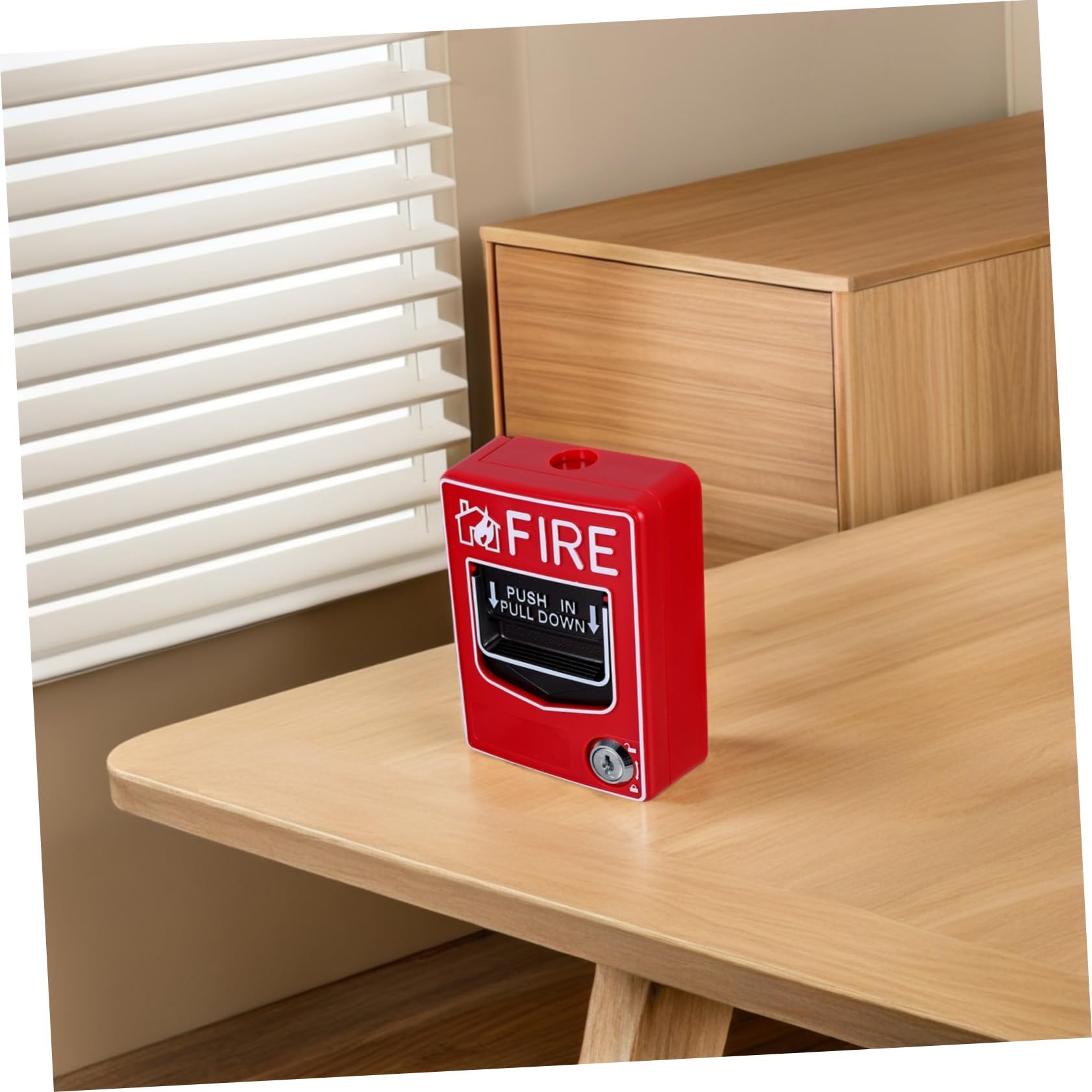 Feueralarm Notrufknopf mit Schlüssel Manuelle Rücksetzung Wasserdichter und Robuster Notfallschalter für Brandmeldung Einfache Installation Geeignet für Senioren und