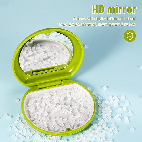 Miniatura 8 de Annhua Estuche de retención de ortodoncia con contenedor de protector bucal de espejo, estuche de retención para dentadura postiza pequeña con