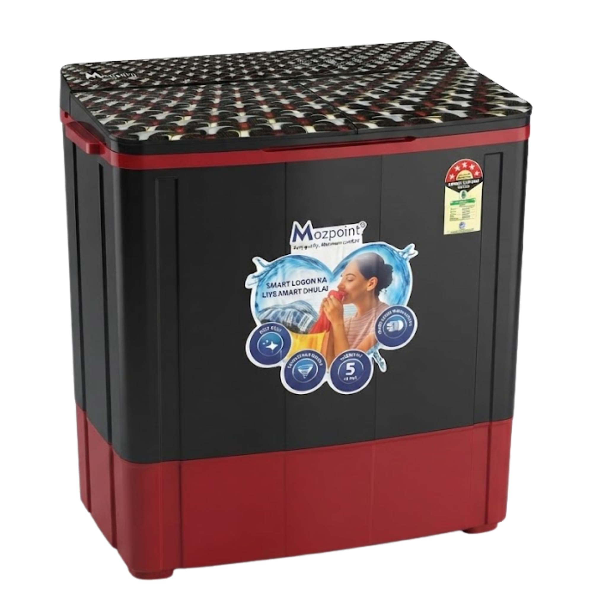 semi automatic top load washing machine | 3 knob control panel | 4 wash programs | hydraulic wash lid | 8kg