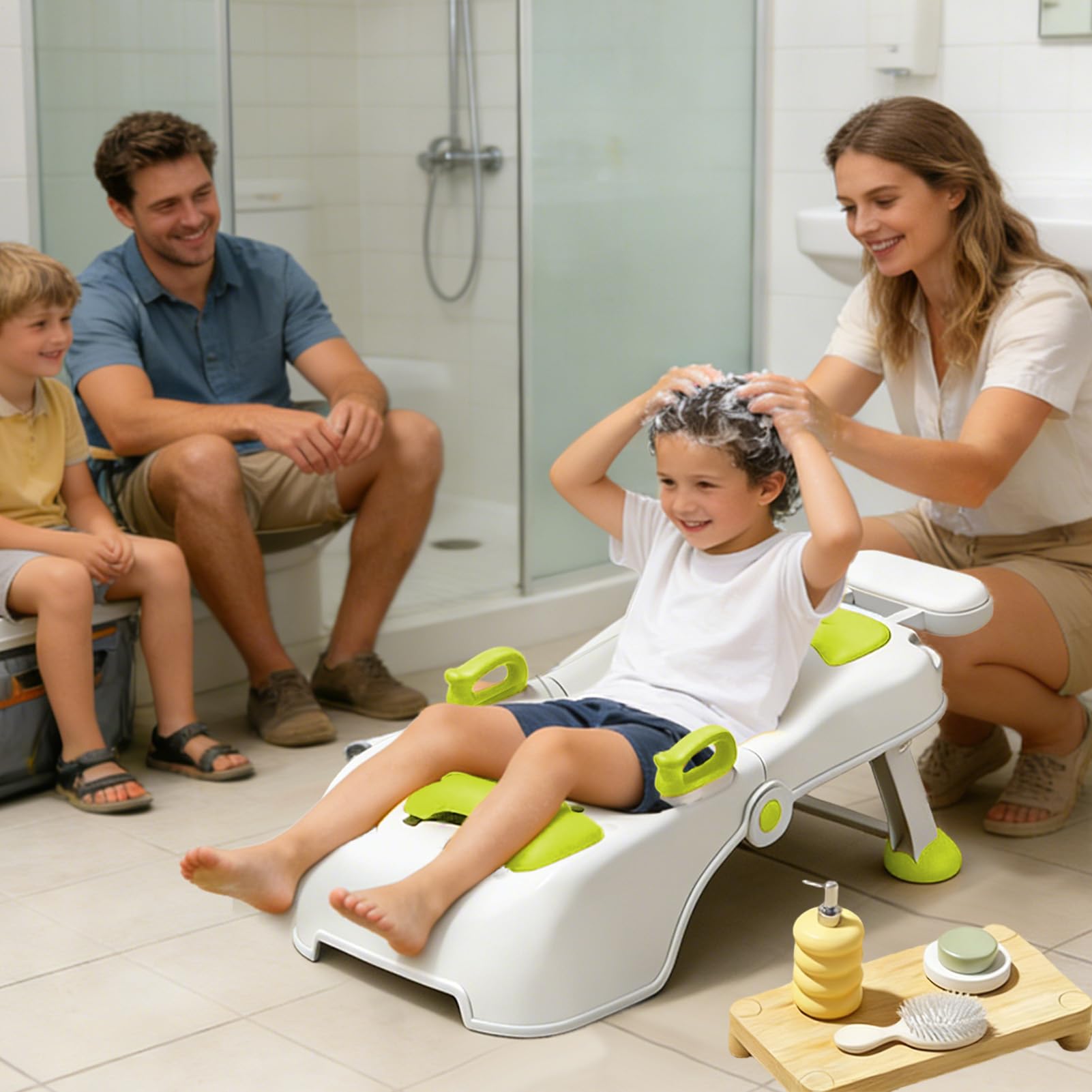 Shampoo Station Für Kinder Verstellbarer Stuhl Zum Haarewaschen | Shampoo Sitz Für Kinder Für Zuhause Und Badezimmer Und Wohnung Und Innenbereich Für Und Mädchen Und Neue Eltern