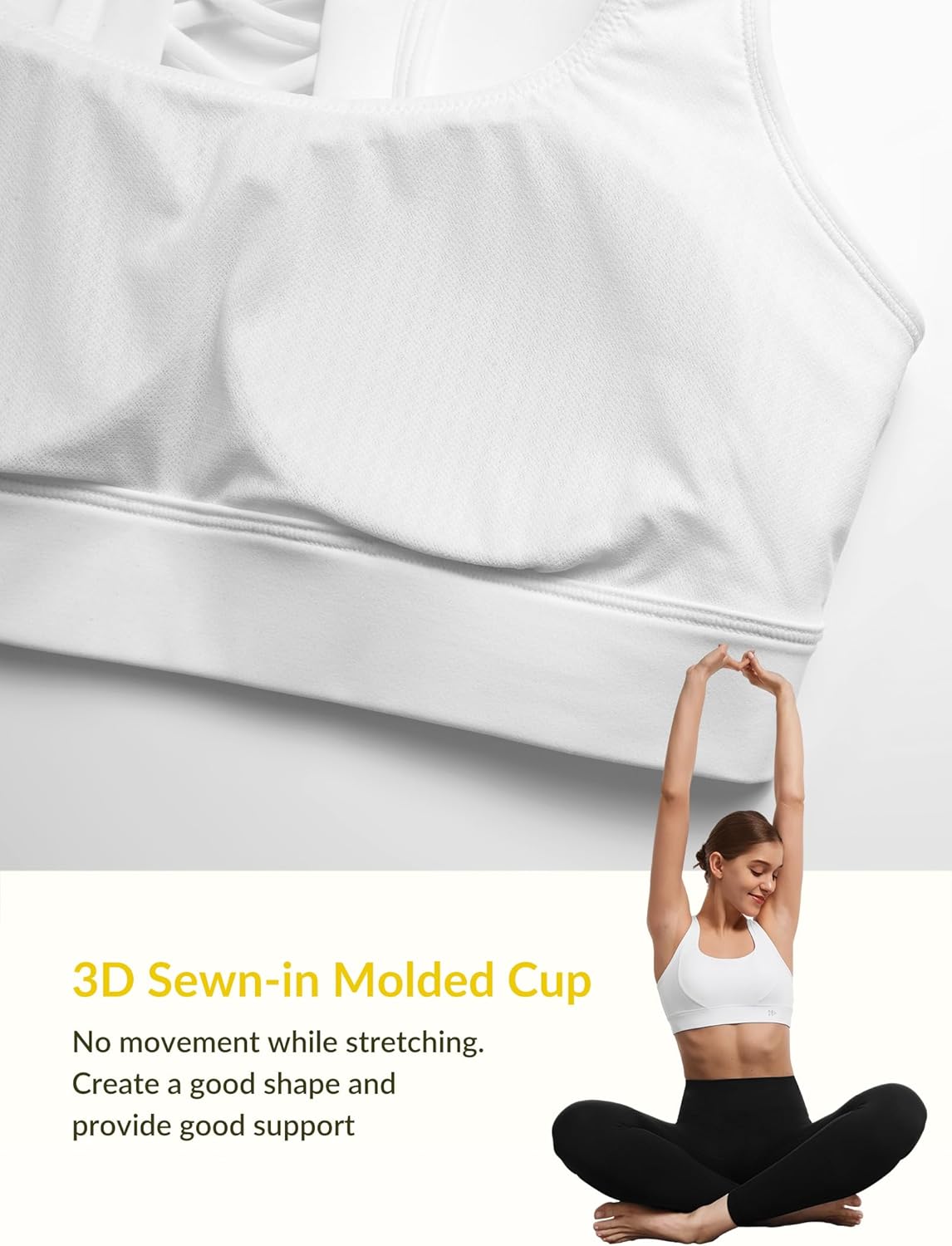 Yvette Criss Cross Cute Strappy Sports Bras for Women U Neck Racerback Padded Wireless Yoga Bra Cropped Tank Top - Image 5