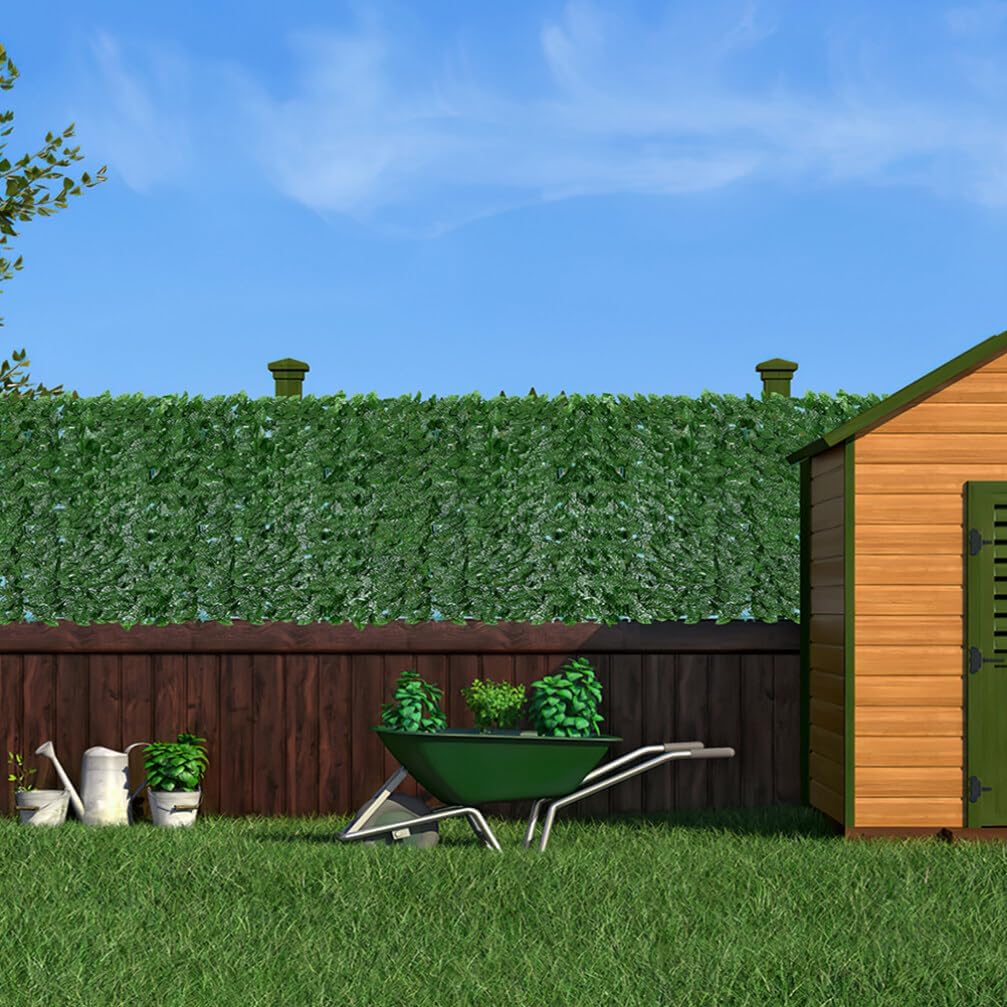 Toddmomy Artificial Green Leaf Fence Simulated Plant Wall Decoration for Courtyard Garden and Indoor Spaces Faux Trellis Natural Appearance Privacy Enhancement for Various Occasions