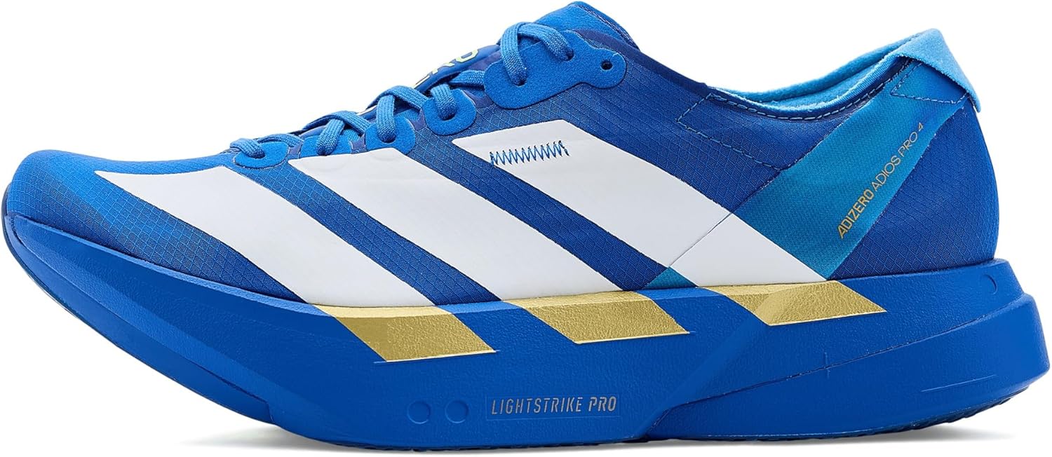 adidas Men's Adizero Adios PRO 4 M BlueFtwr White/Lime Burst 9 US