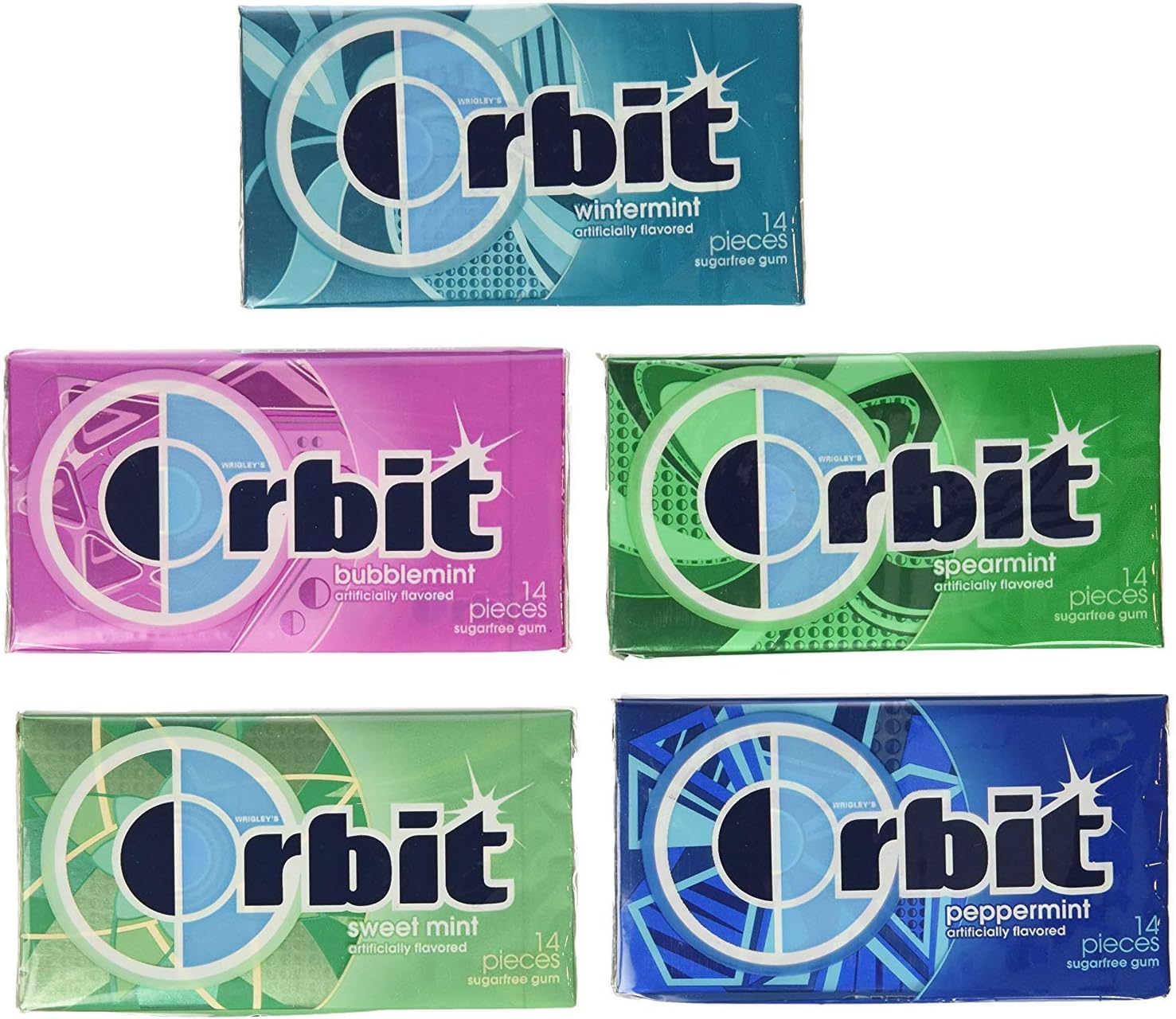 Wrigley's Orbit 20 Pack - 14 Piece Packages - Sugar Free Gum - Variety Box