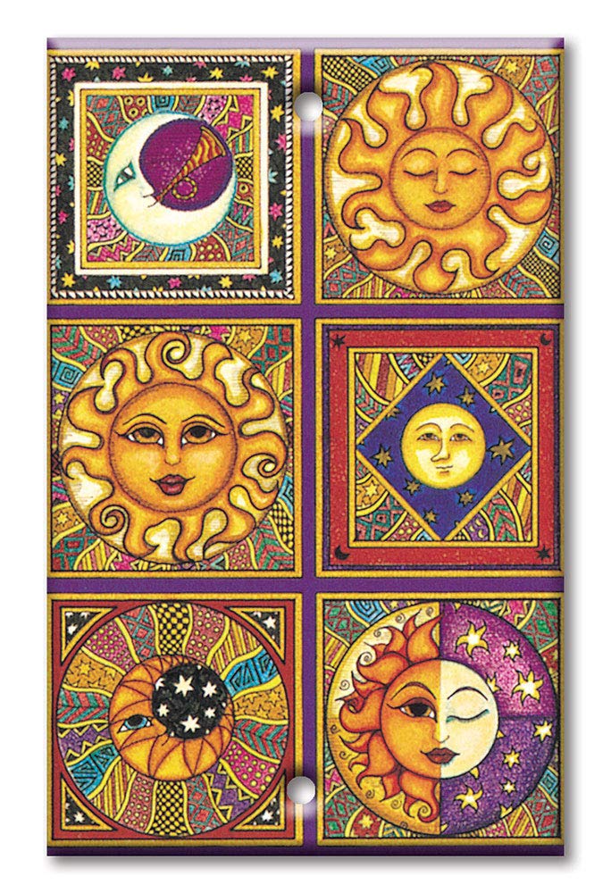Art Plates - One Gang Blank Switch Plate Cover - Celestials Theme Metal Decorative Metal Wall Plate - Image by Dan Morris - (Made in USA)