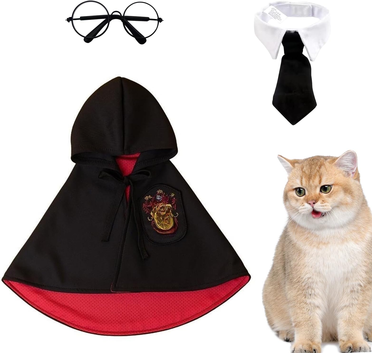 Amazon.com : Dog Cat Costumes with Glasses and Neckties Cosplay Costume ...