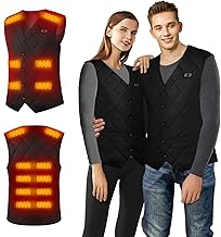 Heated Vest Men Women Heated Vest Men's Motorcycle Fleece Heated Jacket Men USB Vest Men with 3 Levels Temperature Heat Jacket Outdoor Washable Lightweight Winter Camping Unisex