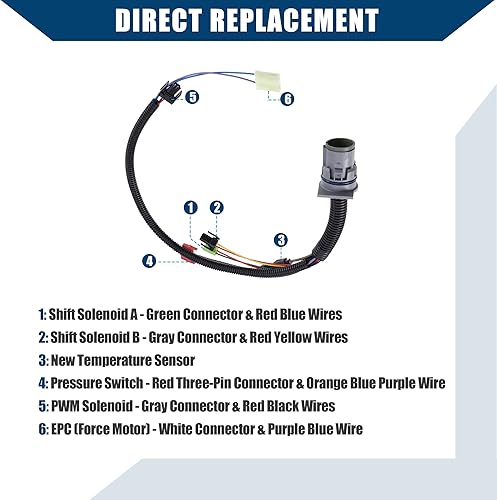 Miniatura 6 de 24200161  Reparación de arnés interiortransmisión para Chevy Blazer 1991-1993  DuraderoPlástico  1 juegoColorido