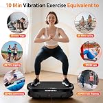 Vibration Plate Exercise Machine for Body Shaker Machine & Weight Loss, Shake Plate with Resistance Bands, 120 Speed Levels, Remote Control, Full Body Workout, Compact Home Gym Equipment