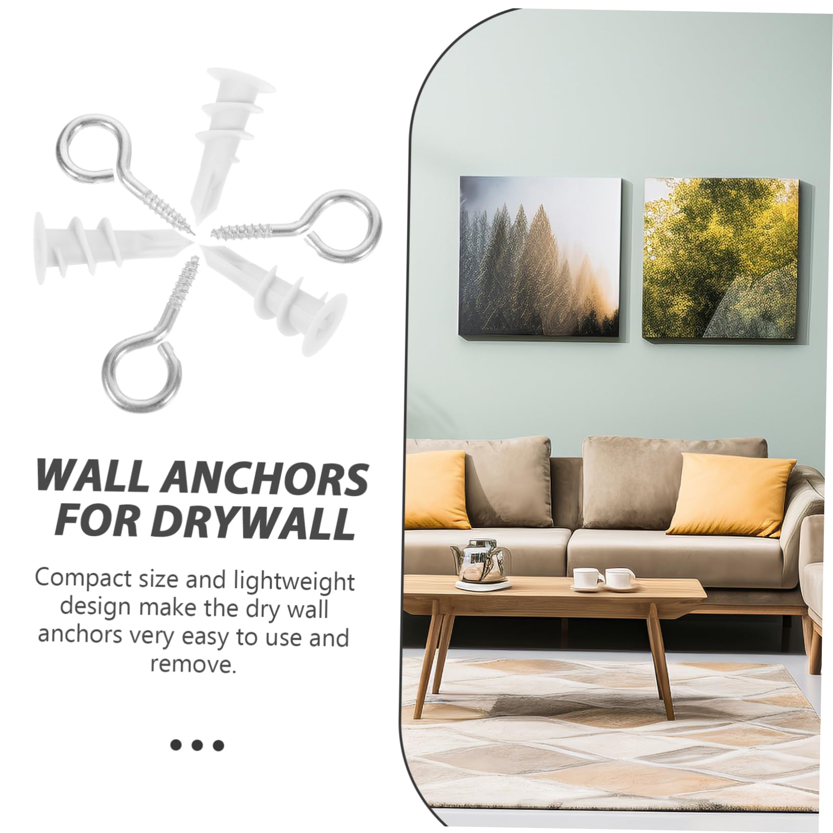 HAWILLOSCH Self-Drilling Drywall Anchors Screws Kit 20 Pieces Heavy Duty Wall Anchors Bolts for Decorative Fixtures