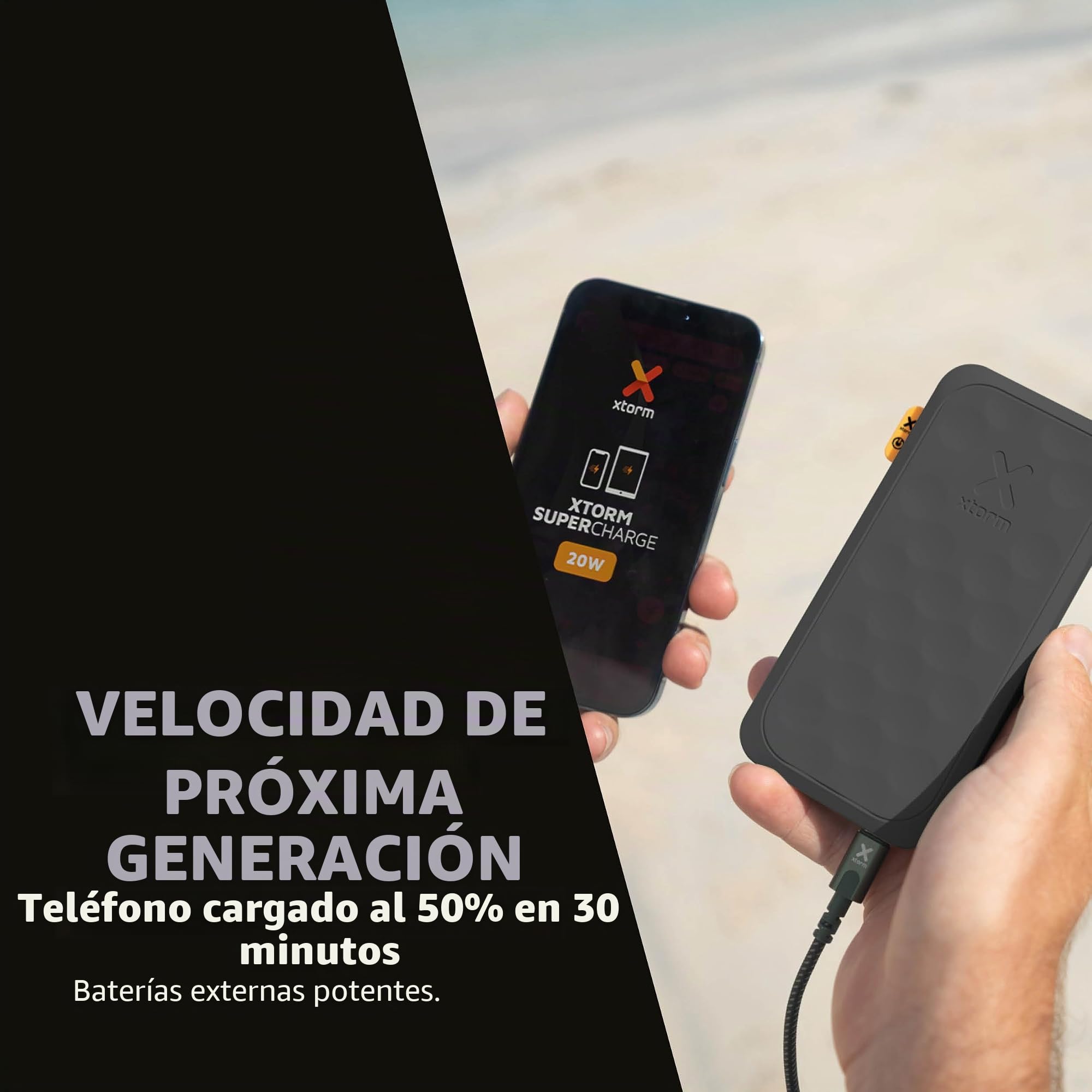 Batería Externa de 20 W, Serie Fuel Bank, 10.000, Color Negro Medianoche