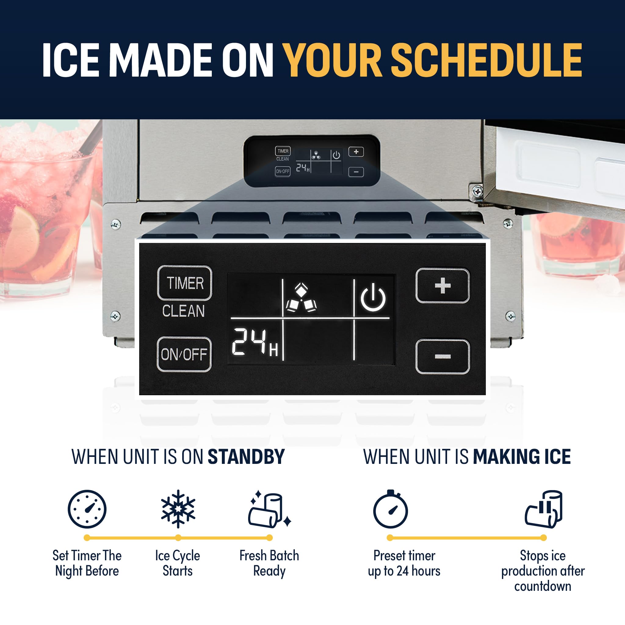 NewAir 15" Undercounter Nugget Ice Maker, Pebble Ice Maker Producing 66 Lbs. Daily, Built-In Or Freestanding In Stainless Steel, Sonic Ice Makers For Home, Bar, Restaurant on Fridge.com - View 4