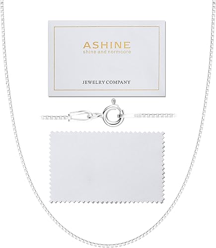 Collar de cadena de plata fina italiana 925 de 1 mm y 16 - 30, con gamuza de pulido de plata