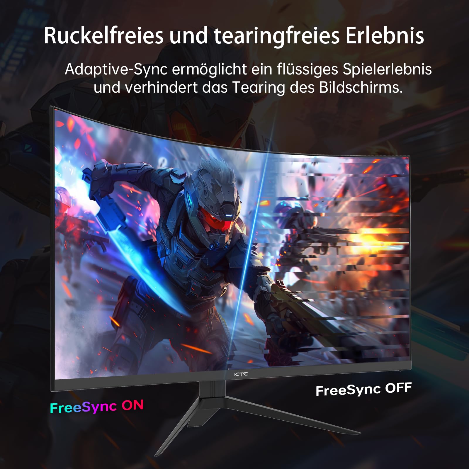 KTC Gaming Monitor 32 Pollici FHD Curvo Monitor, 240Hz, 1ms, 1920x1080, Freesync & G-sync, HVA 1500R Schermo PC, 125% sRGB, Inclinazione Regolabile, VESA, DP1.4/HDMI 2.0 240Hz, USB2.0, H32S17F