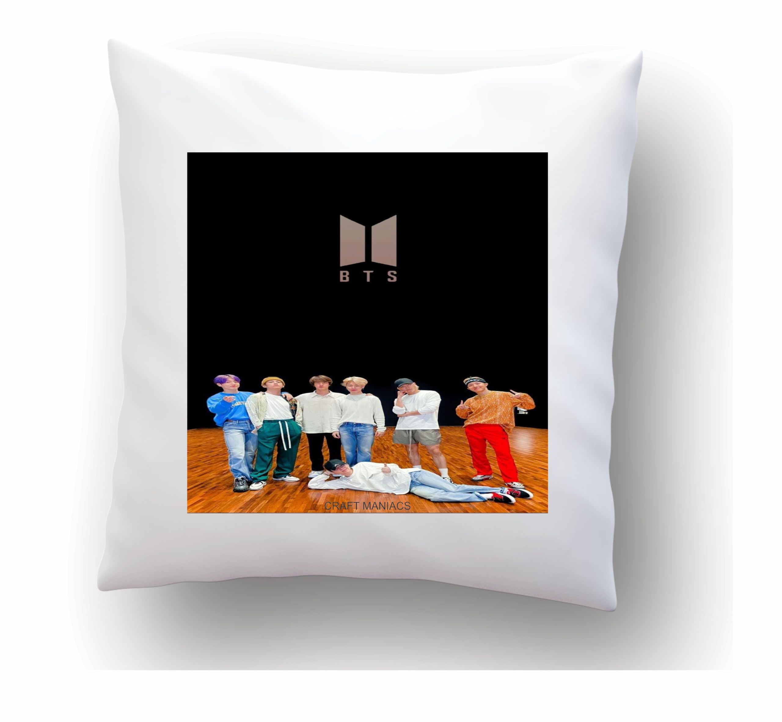 CRAFT MANIACS BTS Stage Sparkle 16 * 16 Pillow with Filler | UBER Cool Merch for BTS Army