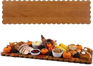 1 Pcs Large Acacia Charcuterie Board 36 x 10 Inch Scalloped Extra Large ...