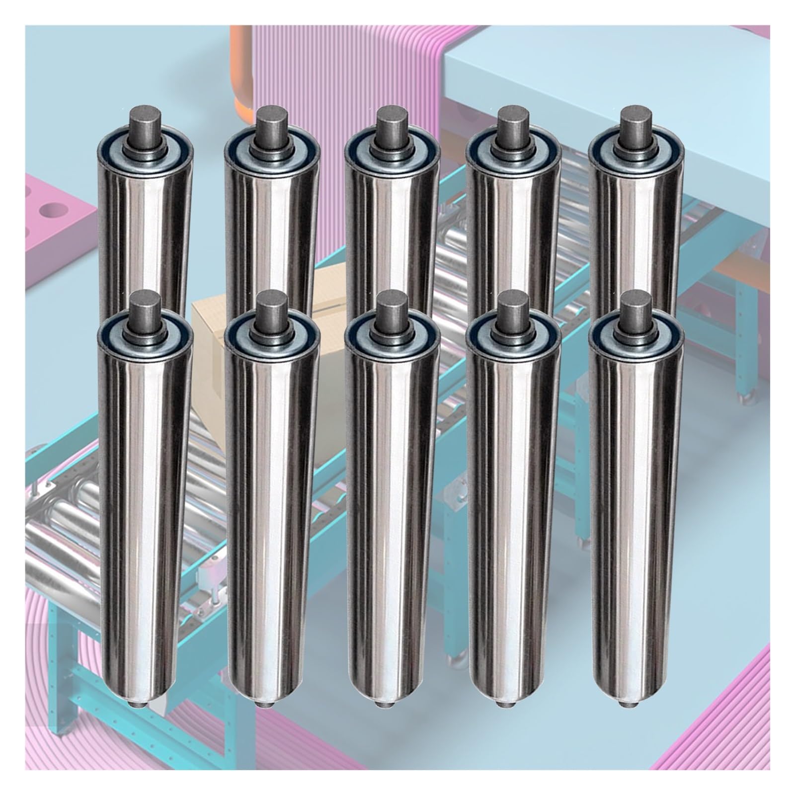 Rouleaux de convoyeur en acier inoxydable 5,1 cm à haute charge robuste x10