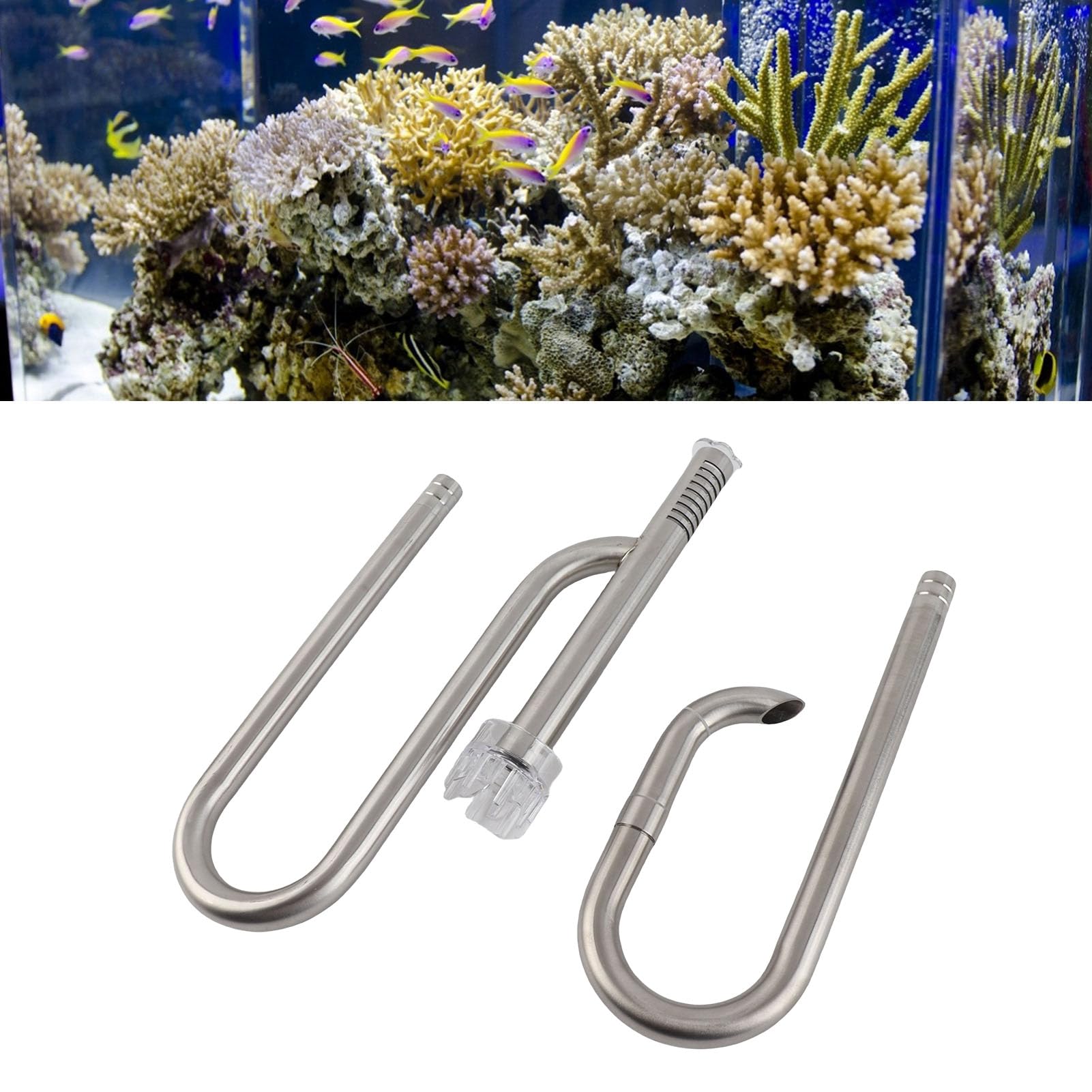 für Aquariumfilter-Einlasssieb, Acryl-Aquarium-Blumenkorb mit Skimmerrohr, abnehmbarer Wassereinstellanschluss für die Sicherheit von Garnelen und kleinen Fischen (16