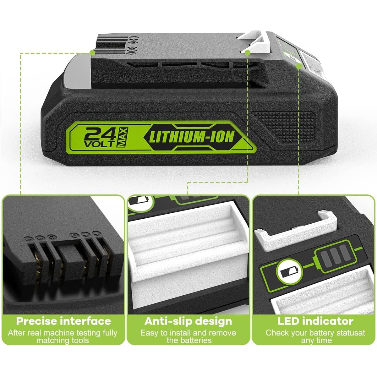 Energup 2X 24V 3.5Ah Batterie Remplacement pour Greenworks 24V Batterie | Compatible avec Greenworks Batterie G24B2 G24B4 29842