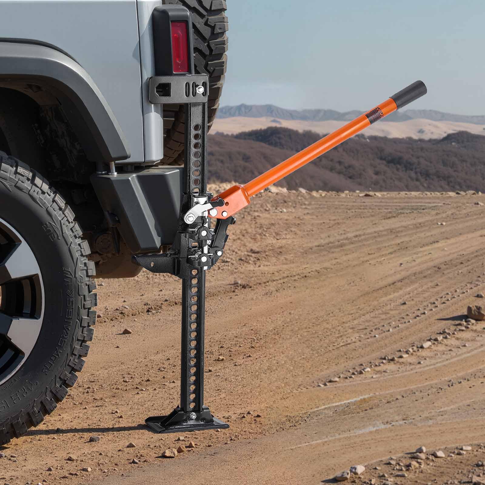 VEVOR Gato Agrícola 845 mm con Elevación Alta y Trinquete Carga Máxima de 3,18 T para Uso Todoterreno de Alta Resistencia con Rango de Elevación de 130,1 a 711,2 mm para Tractor, Camión, SUV