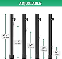 Vista 4 de Elevadores de mesa plegables para mesas plegables, patas rectas/dobladas, extensiones de patas de mesa plegables duraderas, 4 niveles/alturas