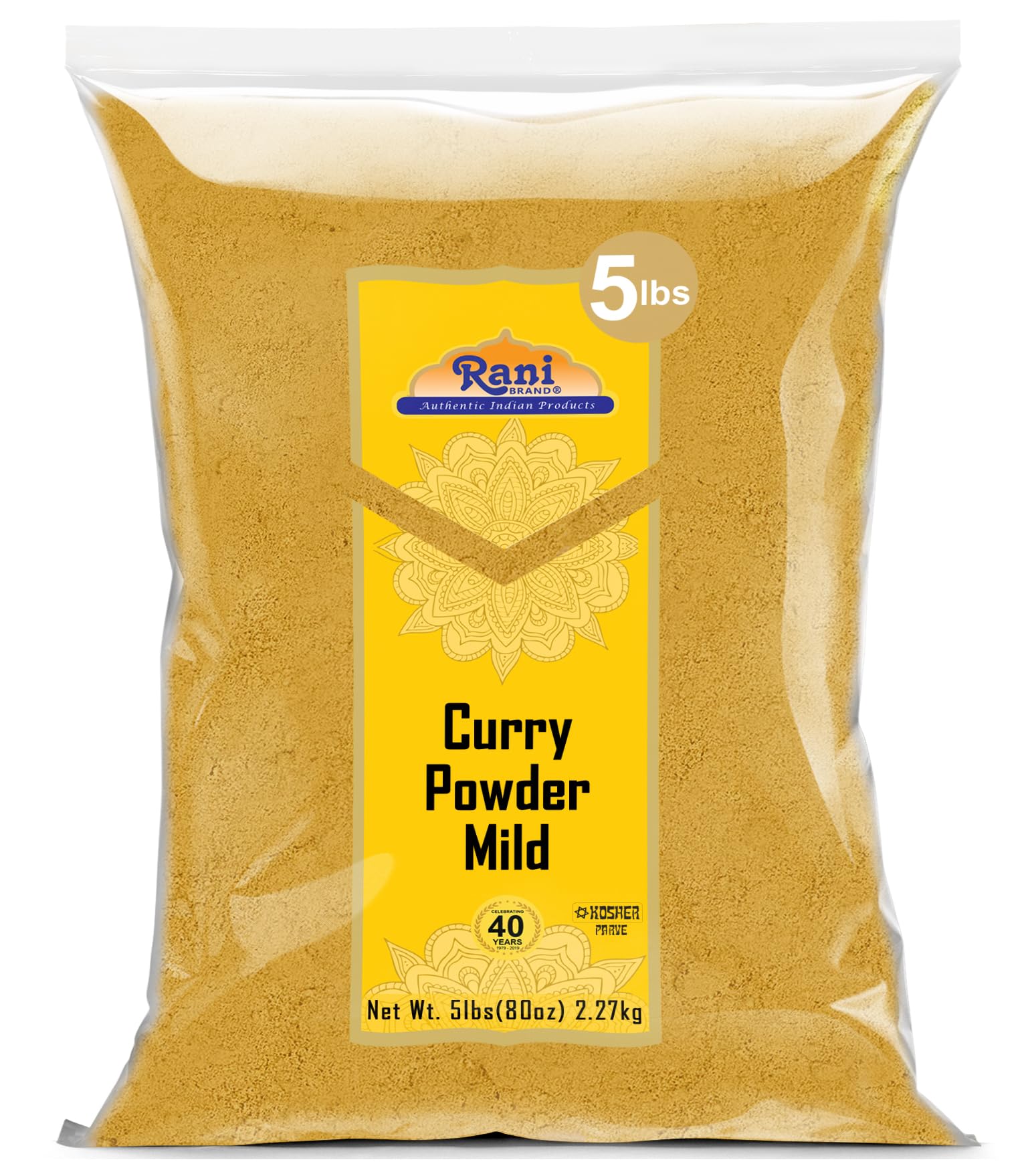 Rani Curry Powder Mild (10-Spice Authentic Indian Blend) 80oz (5lbs) 2.27kg Bulk ~ All Natural | Salt-Free | NO Chili or Peppers | Vegan | No Colors | Gluten Friendly | NON-GMO | Indian Origin