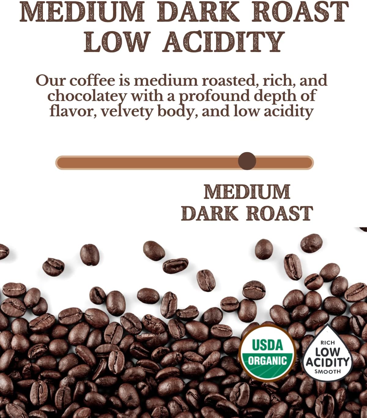 2LB Subtle Earth Organic Coffee - Medium-Dark Roast - Whole Bean Coffee -