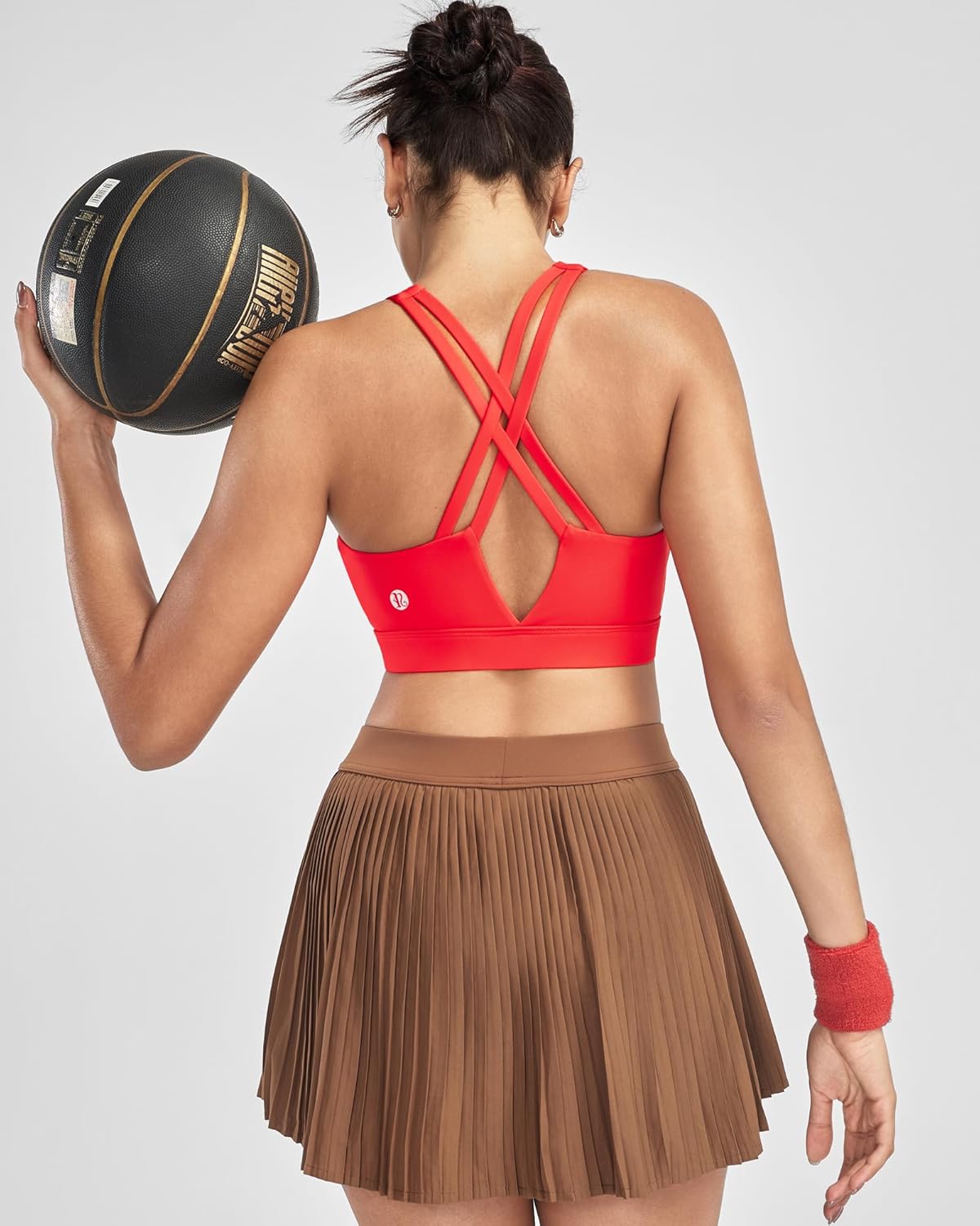 RUNNING GIRL Sports Bra for Women High Support, Molded Cup High Impact Sports Bras with Sewn in Pads Strappy Running Bra - Image 5