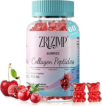 Collagen Gummies for Women Collagen Peptides Gummies with Multi Collagen Types I, II, III, V, X, Biotin & Vitamin C Hydrolyzed Collagen for Skin, Hair, Nails, Immune & Digestive Health - 60ct