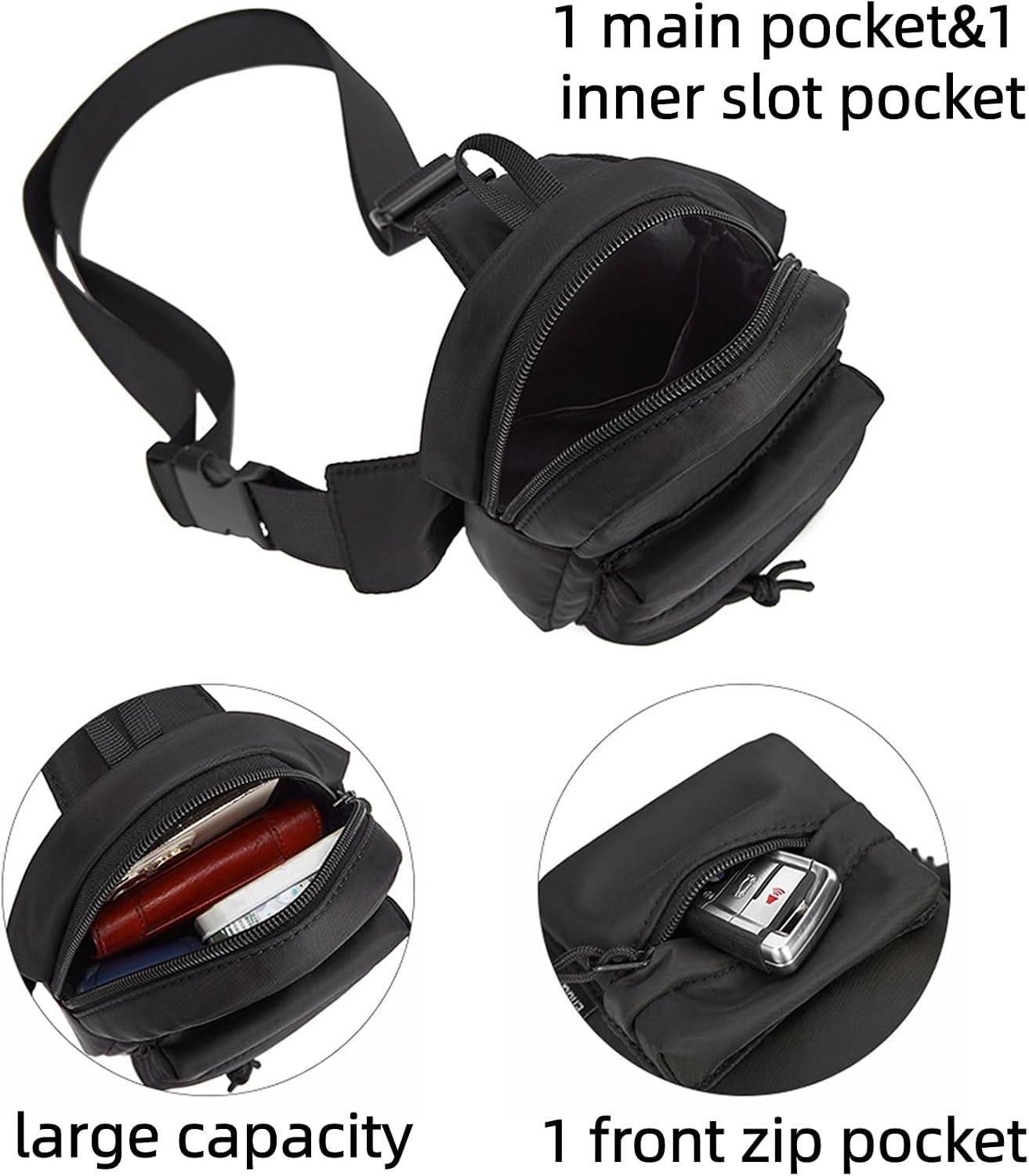 O-TBOST Mini Sling Bag for Men Mini Crossbody Chest Bag Casual Daypack