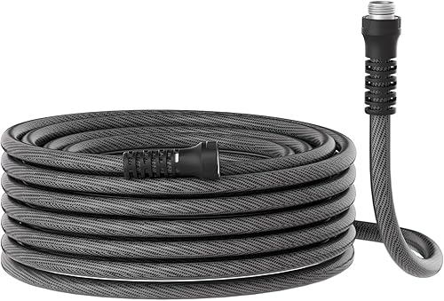 Miniatura 8 de Manguera de jardín de 5 x 5/8 pulgadas, manguera de agua flexible, manguera trenzada ligera con mango giratorio, conexiones sin fugas, accesorios
