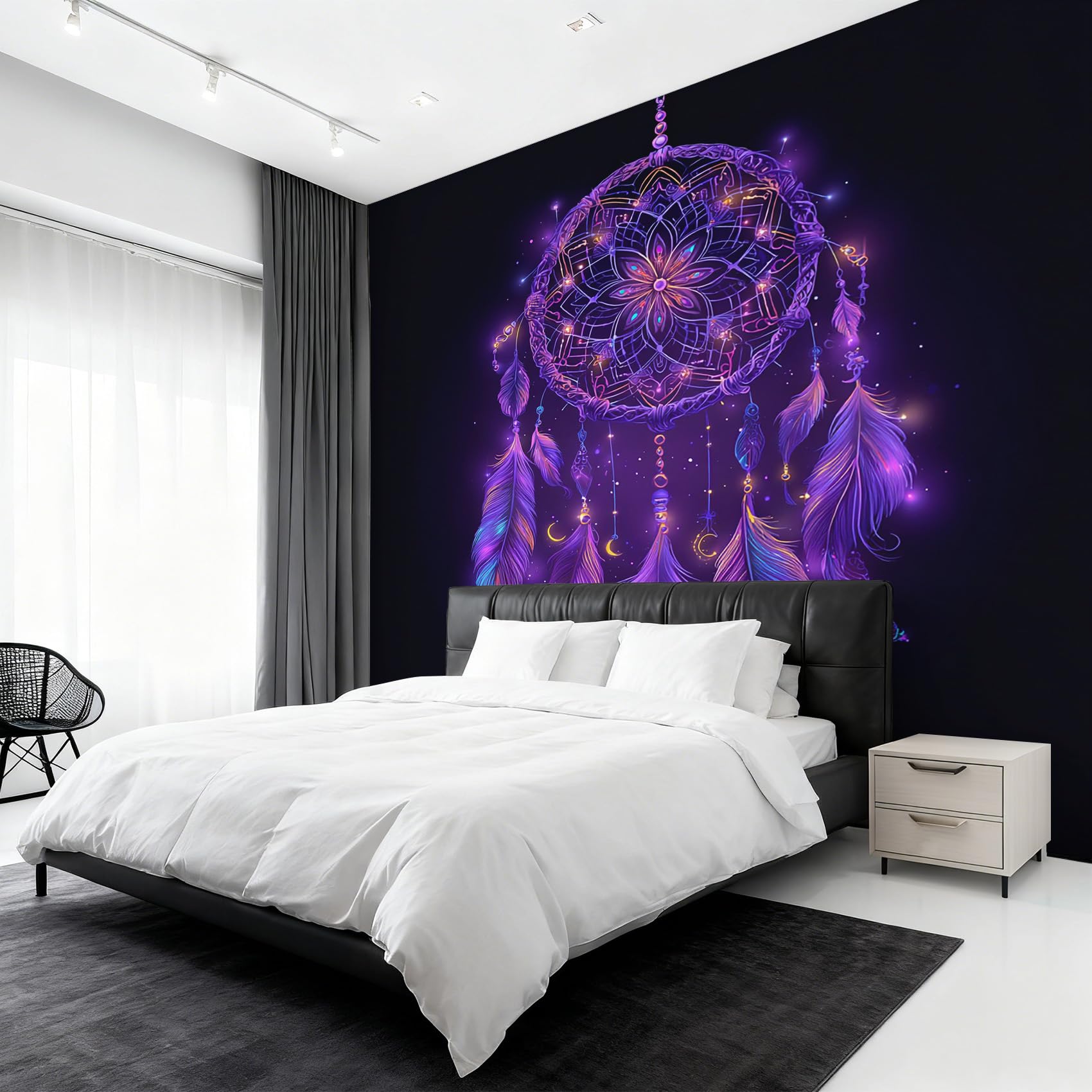 Generisch Tapete Lila Traumfänger, Verträumter Traumfänger Fototapete Wohnzimmer Schlafzimmer Tapeten, Vliestapete Wandtapete, Mustertapete Wanddeko 250x175 cm (B x H) Y&W70