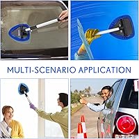 Vista 6 de Tioncy 6 juegos de limpiador de parabrisas, herramienta de limpieza de ventanas de microfibra con cabezal de almohadilla de mango extensible, paño