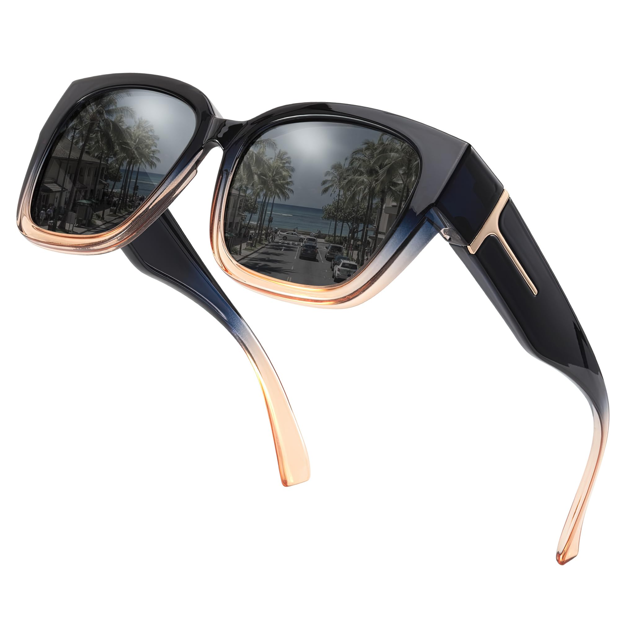 Myiaur Fit Over Sunglasses for Women Trendy Designer Style Oversized Polarized Sunglasses for Driving with UV400 Protection