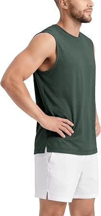 ODODOS Men's Performance Tank Top - Ultra Soft odSTRATUM Tech Sleeveless Shirt with UPF 50+