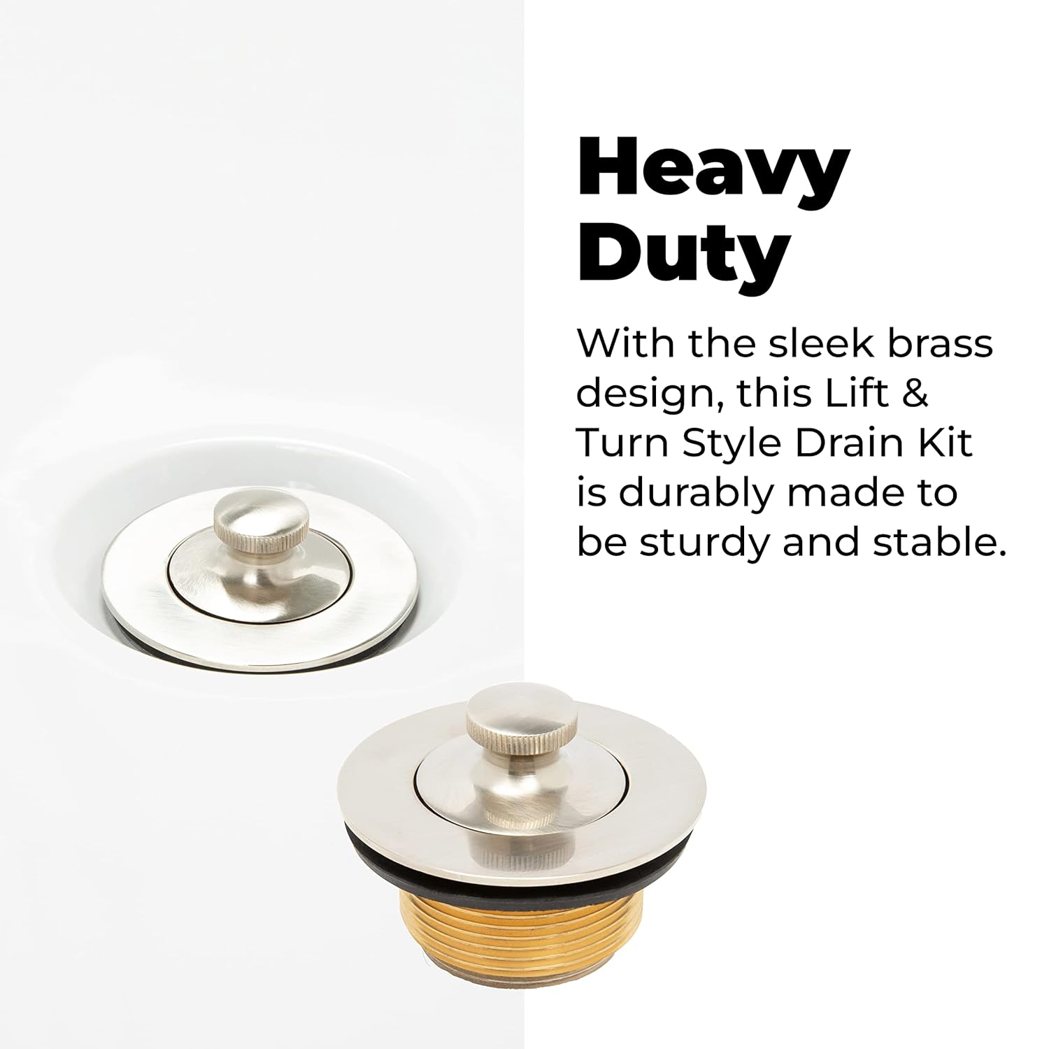 Brass Lift and Turn Bathtub Drain Assembly Kit