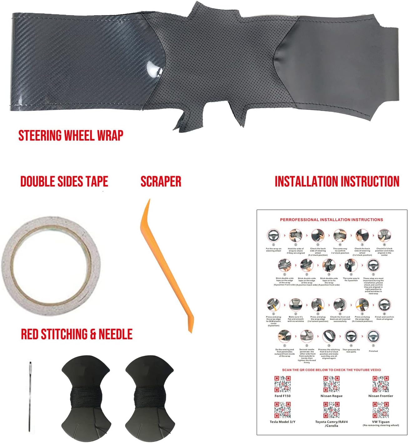 Hand-Stitched Steering Wheel Wrap for Mercedes Benz A W177/B W247/C W205/E W213/S W222/CLA C118/GLE V167/CLS C257/GLC C253/G W463 2018-2021 Interior Steering Wheel Protection Skin Cover Accessories