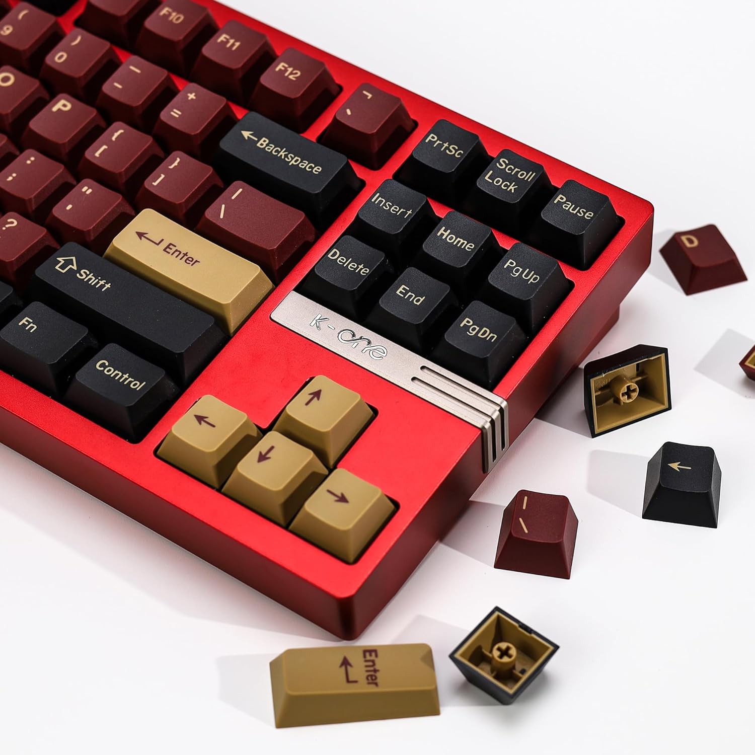 174 Keys Clone Red Samurai Key Caps PBT Double Shot Custom Keycap Set,Keycaps 60 Percent,Cherry Profile Keycaps for GK61/64/68/84/87/100/104/108 Mechanical Keyboard