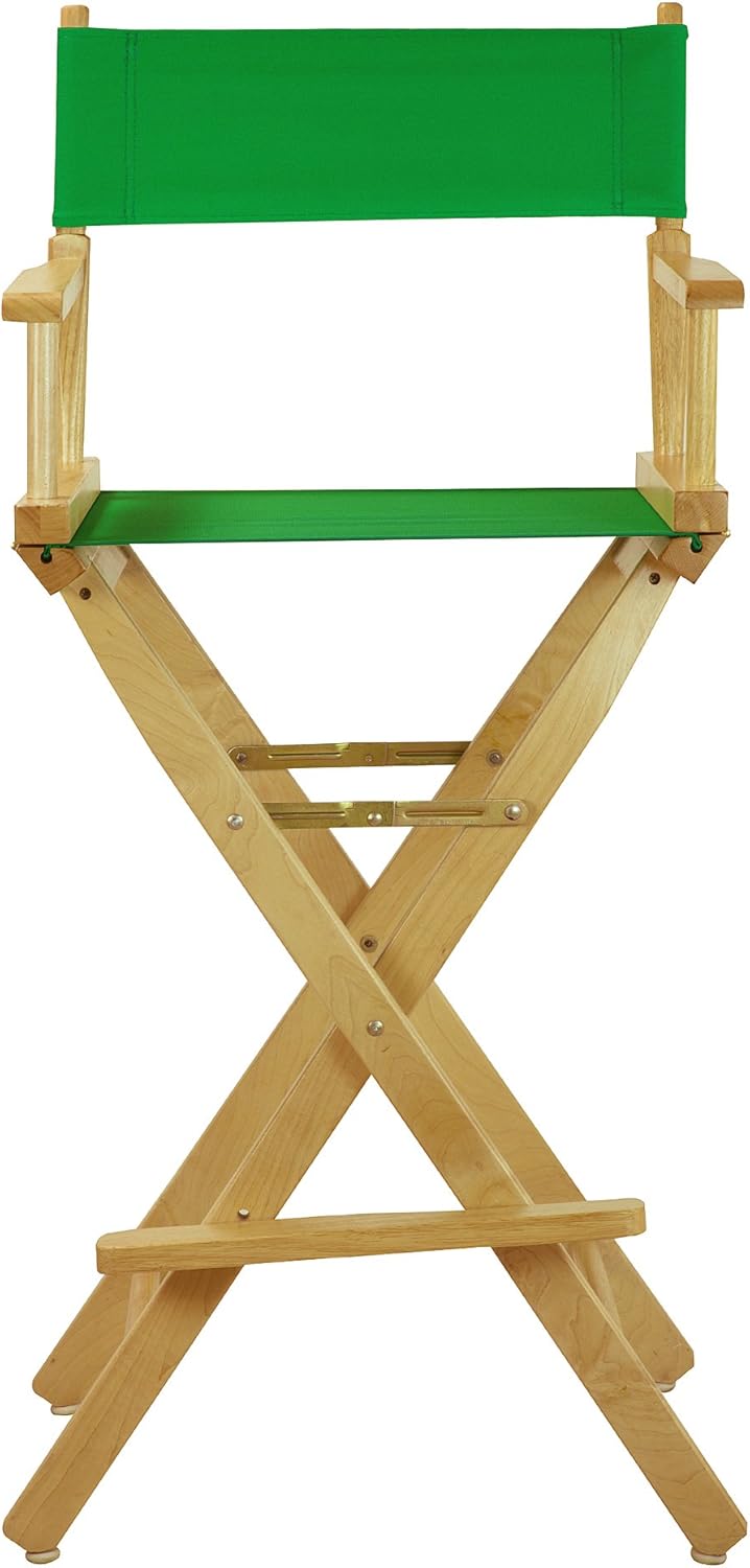 Casual Home 30" Director's Chair Natural Frame-with Green Canvas, Bar Height