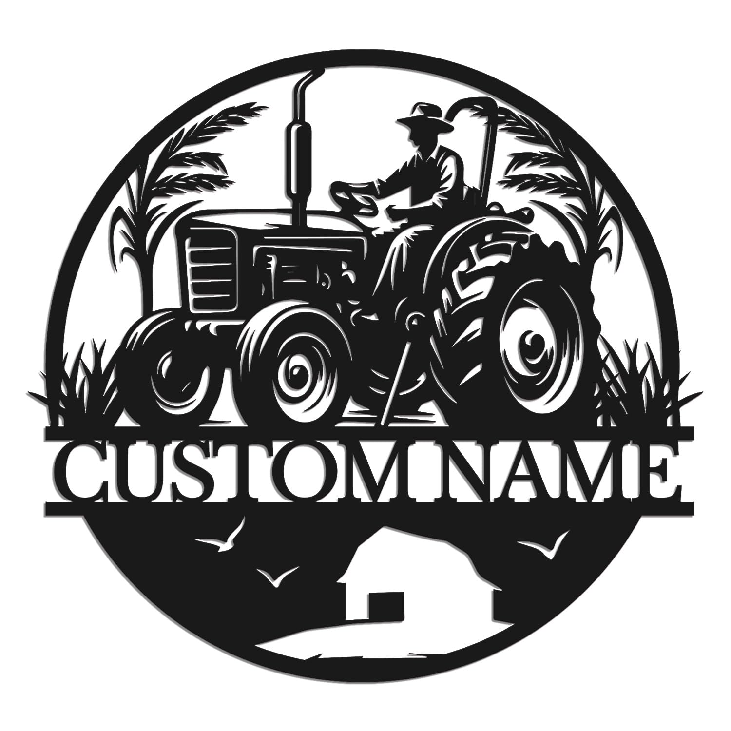 Personalized Custom Tractor Metal Wall Art, Personalized Tractor Farm Name Decor, Tractor Metal Home Decor, Personalized Tractor Name Sign Home Decor (Style-6)
