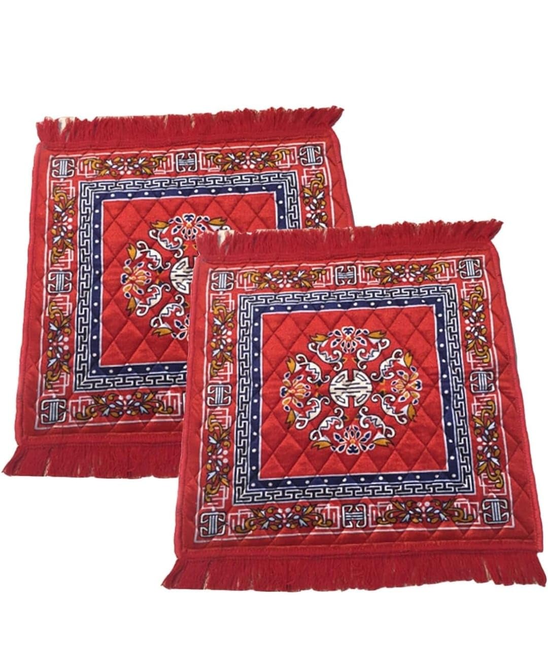 Prayer Mat | Velvet Aasan Mat | Meditation Prayer Carpet Mat | Pooja Aasan Mat |Traditional Prayer Mat |Medium Size | Red Color | Pack of 2 |-image-39