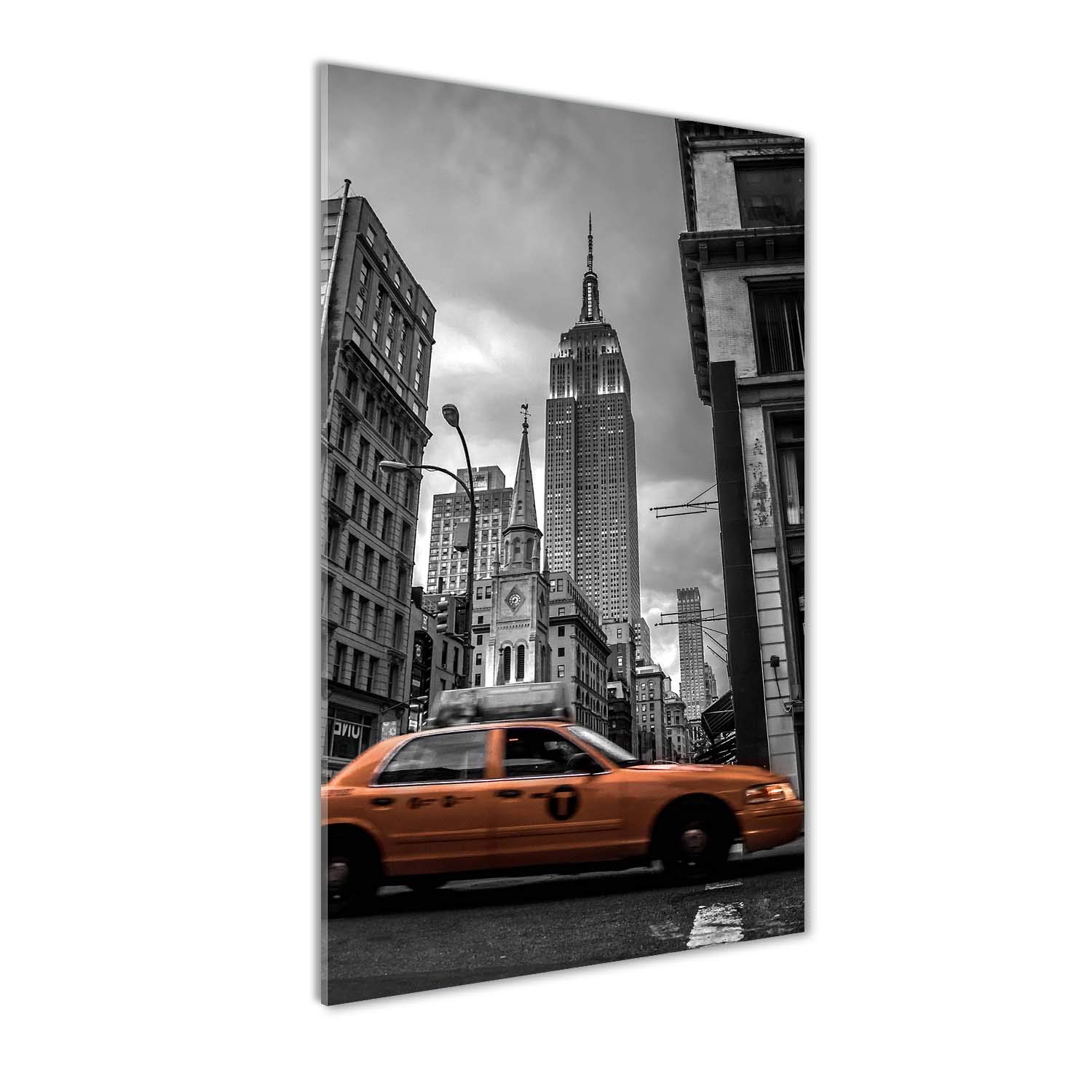 Image sur Verre Acrylique Tulup New York Jaune pour Grand Mur Vide
