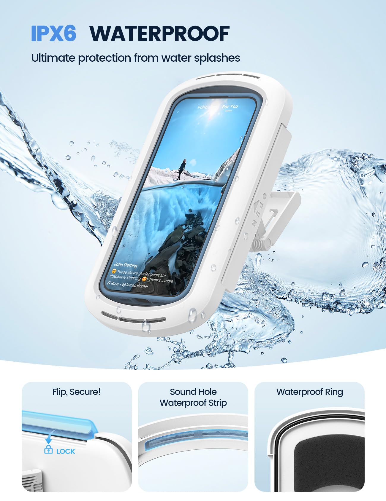 Shower Phone Holder Lamicall Waterproof Mobile Phone Case