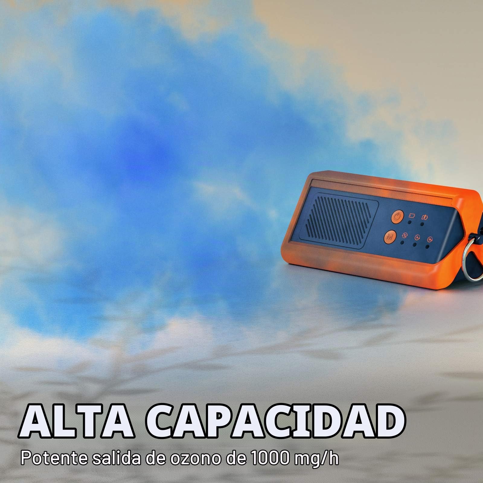 Airthereal PA1K-GO Generador de Ozono Portátil, Inalámbrico y a Batería | Eliminador de olores compacto para coches, baños y oficinas. Batería recargable de larga duración, eficiente y silencioso.